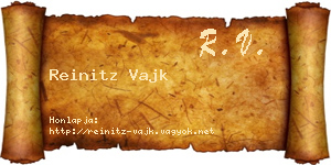 Reinitz Vajk névjegykártya